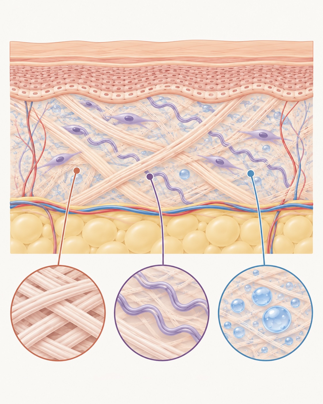 kollagen elastin hyaluronsyre kollagen, elastin og hyaluronsyre i huden